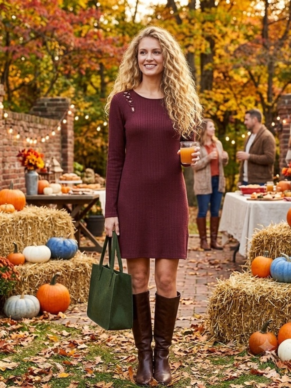 Alya from Francescias burgundy ribbed mini dress, Size Small